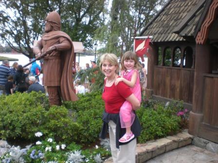 My mom and daughter, waiting for Norway's Akershus Princess Lunch in EPCOT