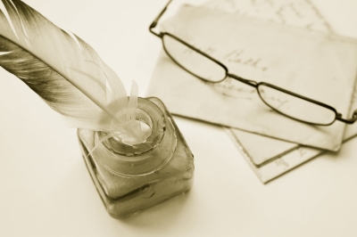 Writer Old Letters and Quill