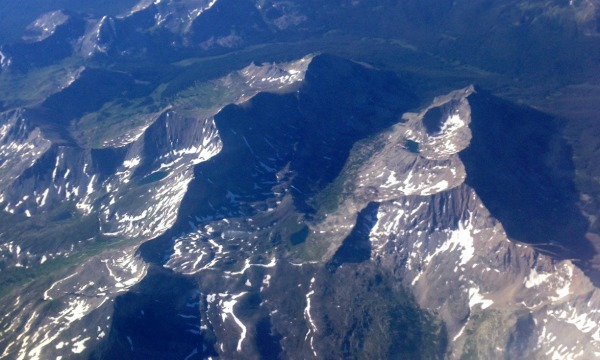 Planes Eye View of Rocky Mountains
