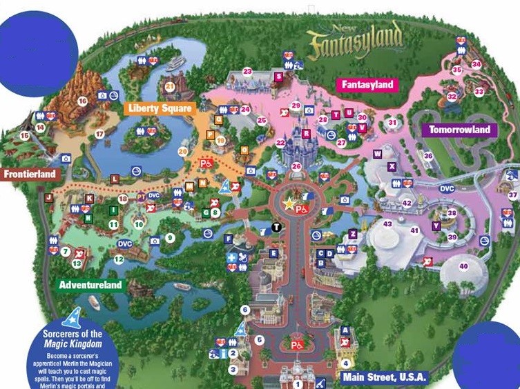 1984 disney world magic kingdom map