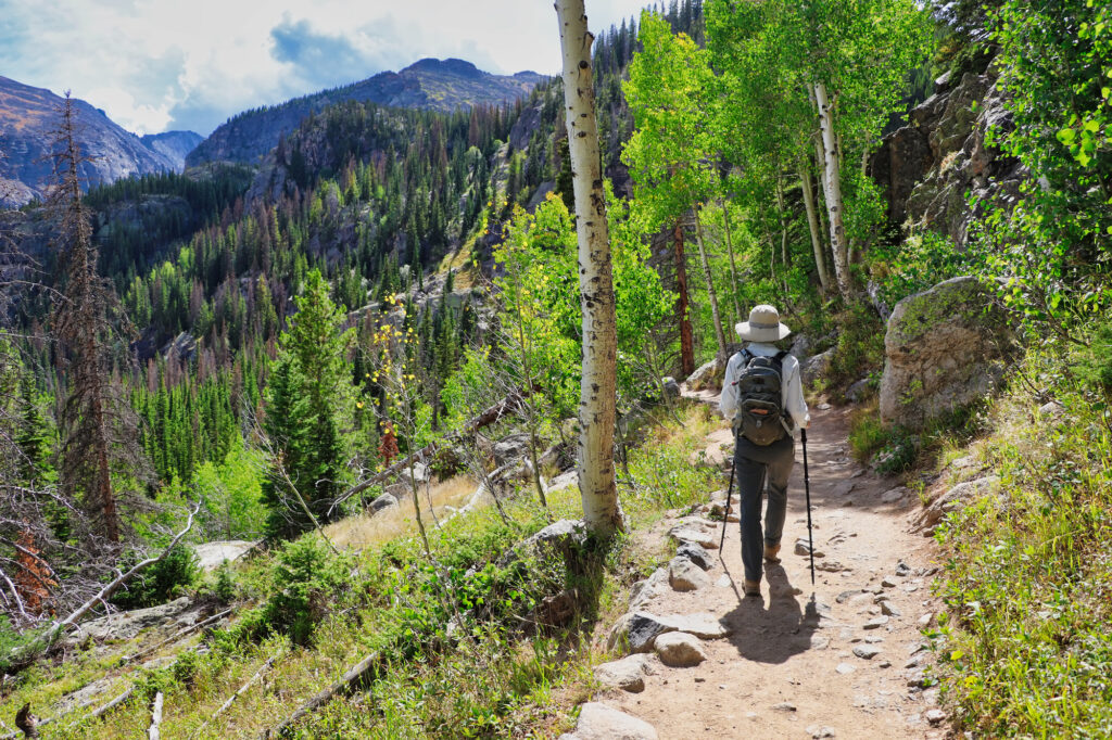 Hiker in Colorado's Rocky Mountain National Park